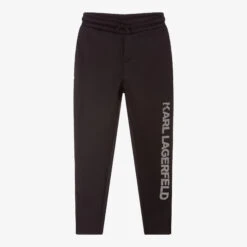 KARL LAGERFELD KIDS Boys Black Jersey Logo Joggers