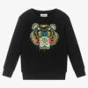 KENZO KIDS Boys Black Tiger Logo Sweatshirt