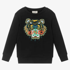 KENZO KIDS Boys Black Tiger Logo Sweatshirt