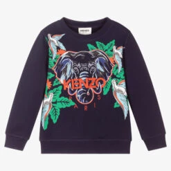 KENZO KIDS Boys Blue Elephant Sweatshirt