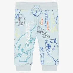 KENZO KIDS Boys Blue Logo Cotton Joggers