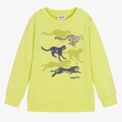 KENZO KIDS Boys Green Cheetah Sweatshirt