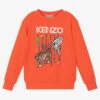 KENZO KIDS Boys Orange Logo Sweatshirt