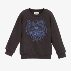 KENZO KIDS Grey Cotton Tiger Sweatshirt