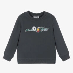 Lacoste Boys Blue Cotton Logo Sweatshirt