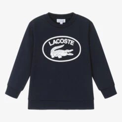 Lacoste Navy Blue Cotton Jersey Sweatshirt