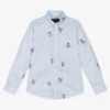 Lapin House Boys Blue Striped Cotton Koala Shirt