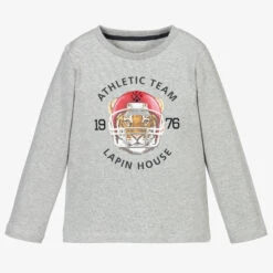 Lapin House Grey Cotton Tiger Top