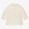 Laranjinha Boys Beige Stripe Cotton Popover Shirt