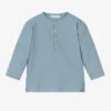 Laranjinha Boys Blue Linen & Cotton Popover Shirt