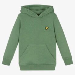 Lyle & Scott Boys Green Cotton Logo Hoodie
