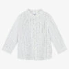 Mayoral Boys Blue Check Cotton & Linen Shirt