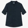 Mayoral Boys Blue Cotton & Linen Shirt