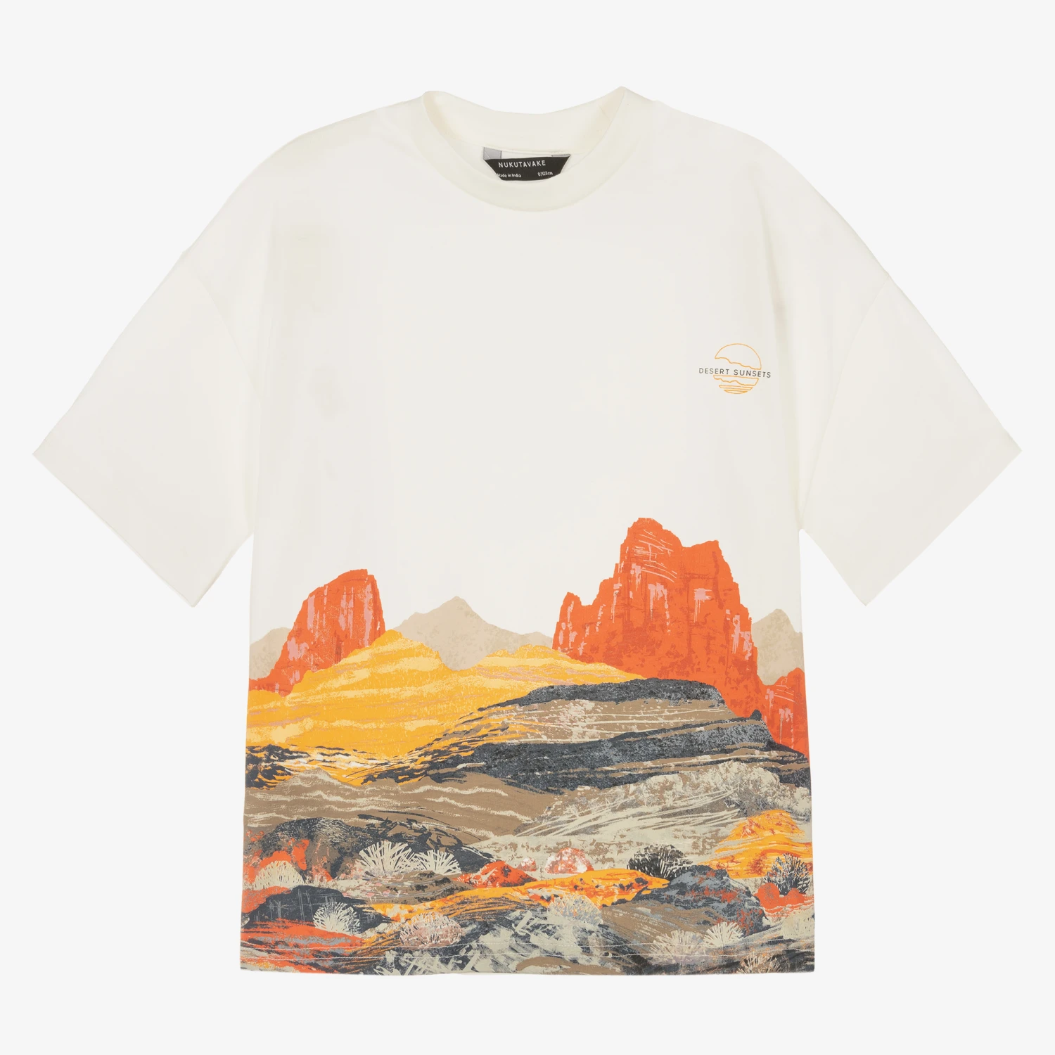 Mayoral Nukutavake Boys Ivory & Orange Desert Cotton T-Shirt