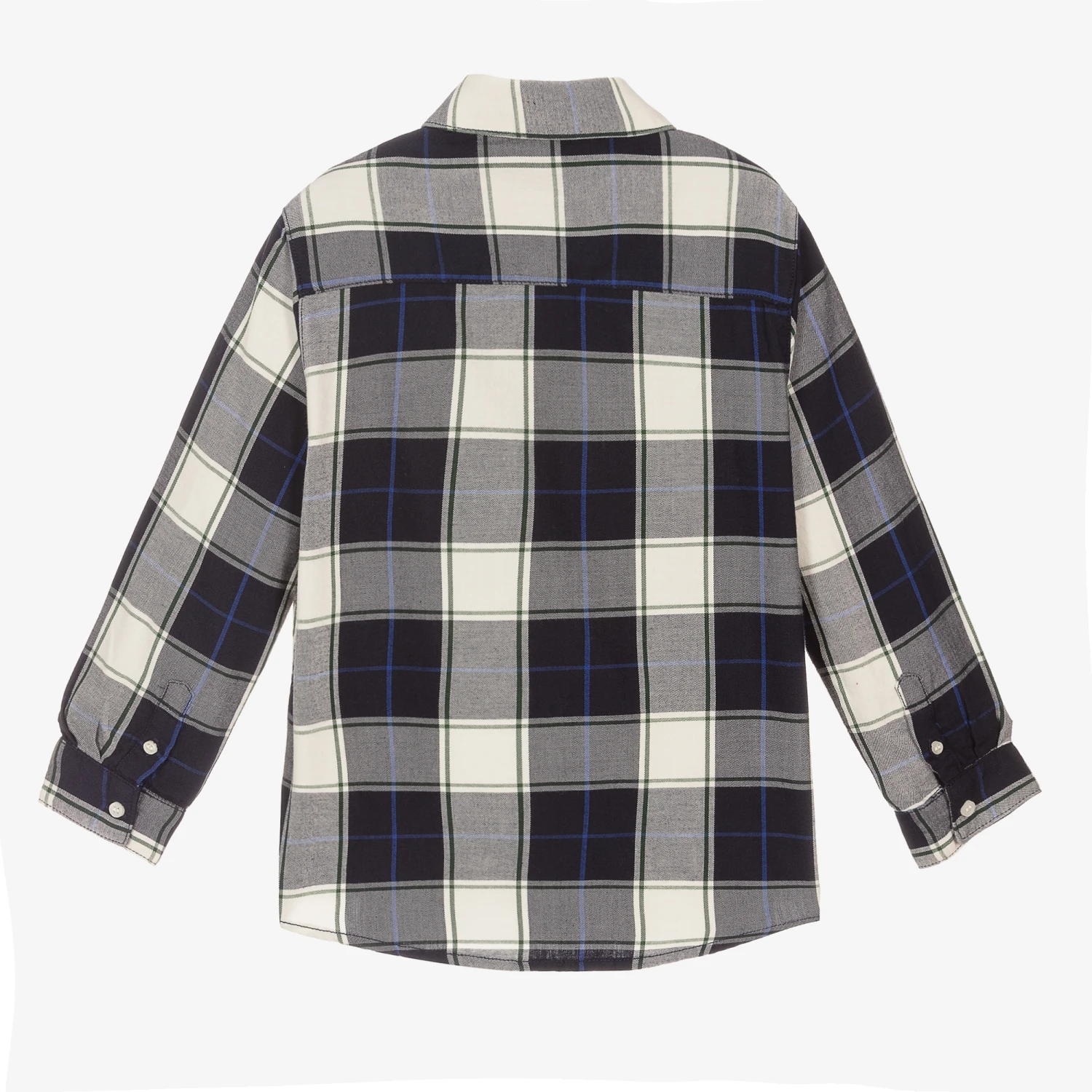 Mayoral Boys Navy Blue Checked Shirt - Image 2