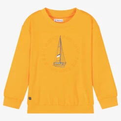 Mayoral Boys Orange Cotton Boat Sweatshirt