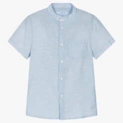 Mayoral Boys Pale Blue Linen Shirt