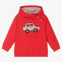 Mayoral Boys Red Car Cotton Hoodie