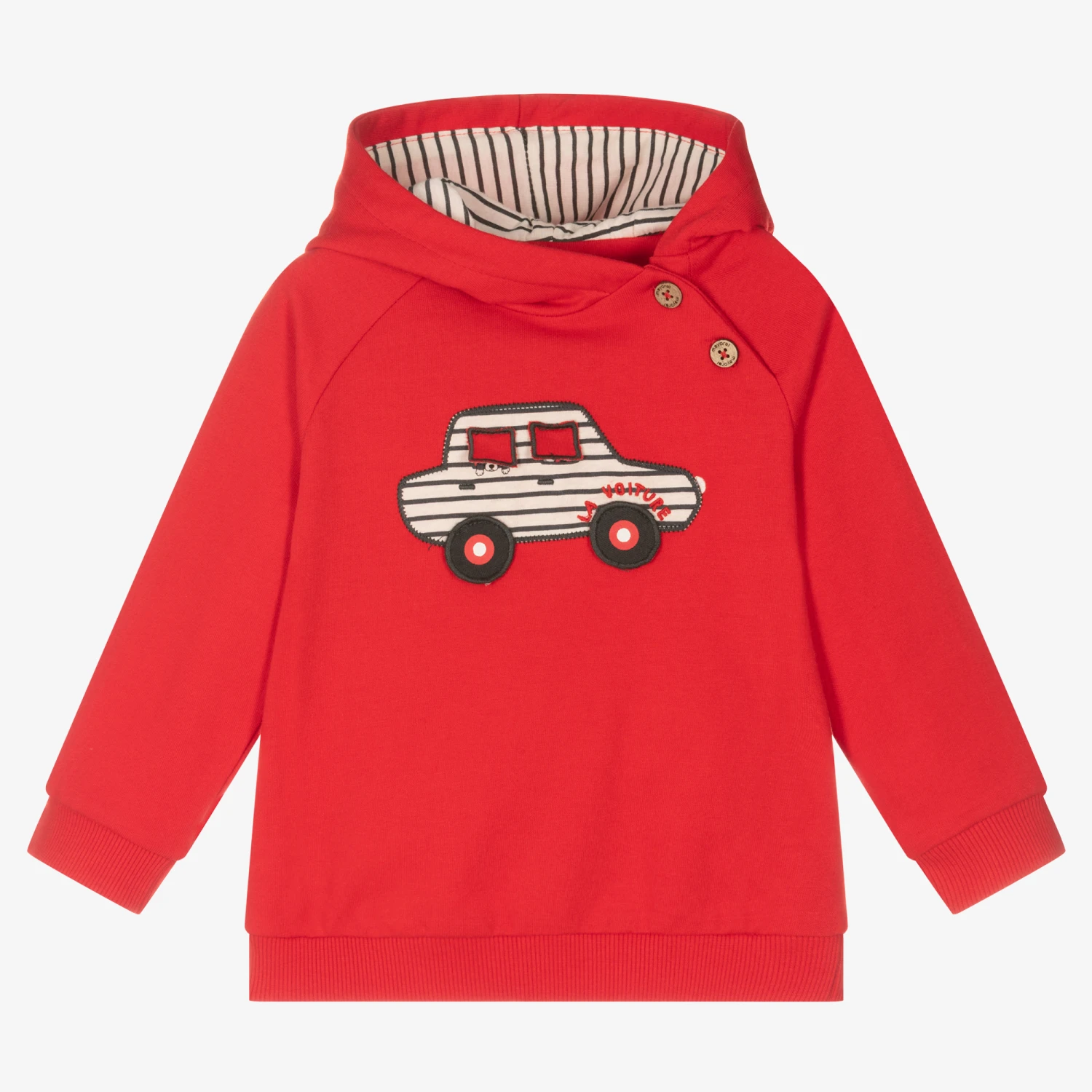 Mayoral Boys Red Car Cotton Hoodie