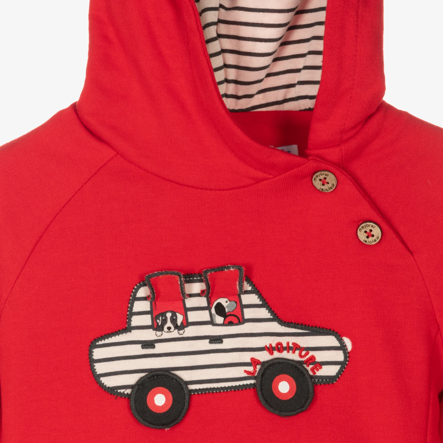 Mayoral Boys Red Car Cotton Hoodie - Image 3
