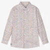 Mayoral Boys White Cotton Floral Shirt