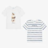 Mayoral Boys White Cotton T-Shirts (2 Pack)