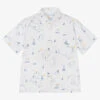 Mayoral Boys White Cotton Tropical Islands Shirt