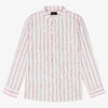 Mayoral Nukutavake Boys White & Red Striped Cotton Shirt