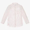 Mayoral Boys White & Red Striped Cotton Shirt