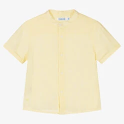 Mayoral Boys Yellow Cotton & Linen Shirt