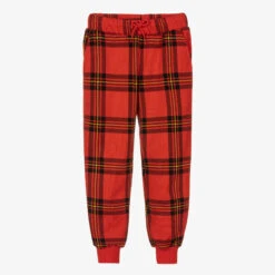 Mini Rodini Red Organic Cotton Tartan Joggers