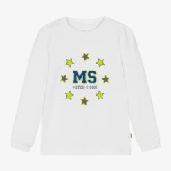 Mitch & Son Boys White Cotton Jersey Logo Top