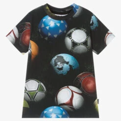 Molo Black Football Print T-Shirt