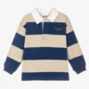 Molo Boys Blue & Beige Striped Rugby Shirt
