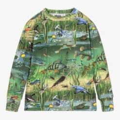Molo Boys Green Cotton Pond Sweatshirt