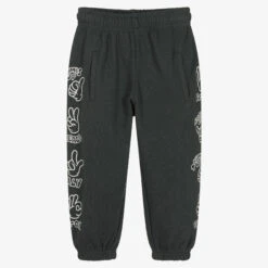 Molo Boys Grey Cotton Logo Joggers