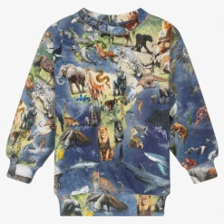 Molo Navy Blue Organic Cotton Sweatshirt