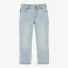 Moschino Kid-Teen Boys Blue Denim Logo Jeans