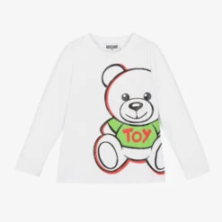 Moschino Kid-Teen Boys White Cotton Logo Top