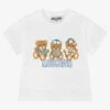 Moschino Baby Boys White Cotton Teddy Bear Logo T-Shirt