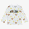 Moschino Baby Ivory Cotton Logo Top
