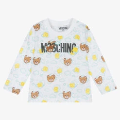 Moschino Baby Ivory Cotton Logo Top