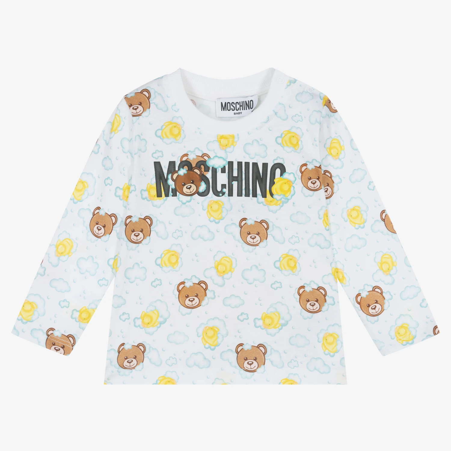 Moschino Baby Ivory Cotton Logo Top