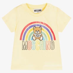 Moschino Baby Yellow Rainbow Logo Ss T-shirt