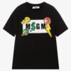 MSGM Boys Black Cotton Logo T-Shirt