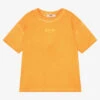 MSGM Boys Orange Cotton Logo T-Shirt