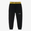 Off-White Black Cotton Industrial Logo Joggers