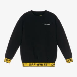 Off-White Black & Yellow Industrial Logo Sweatshirt