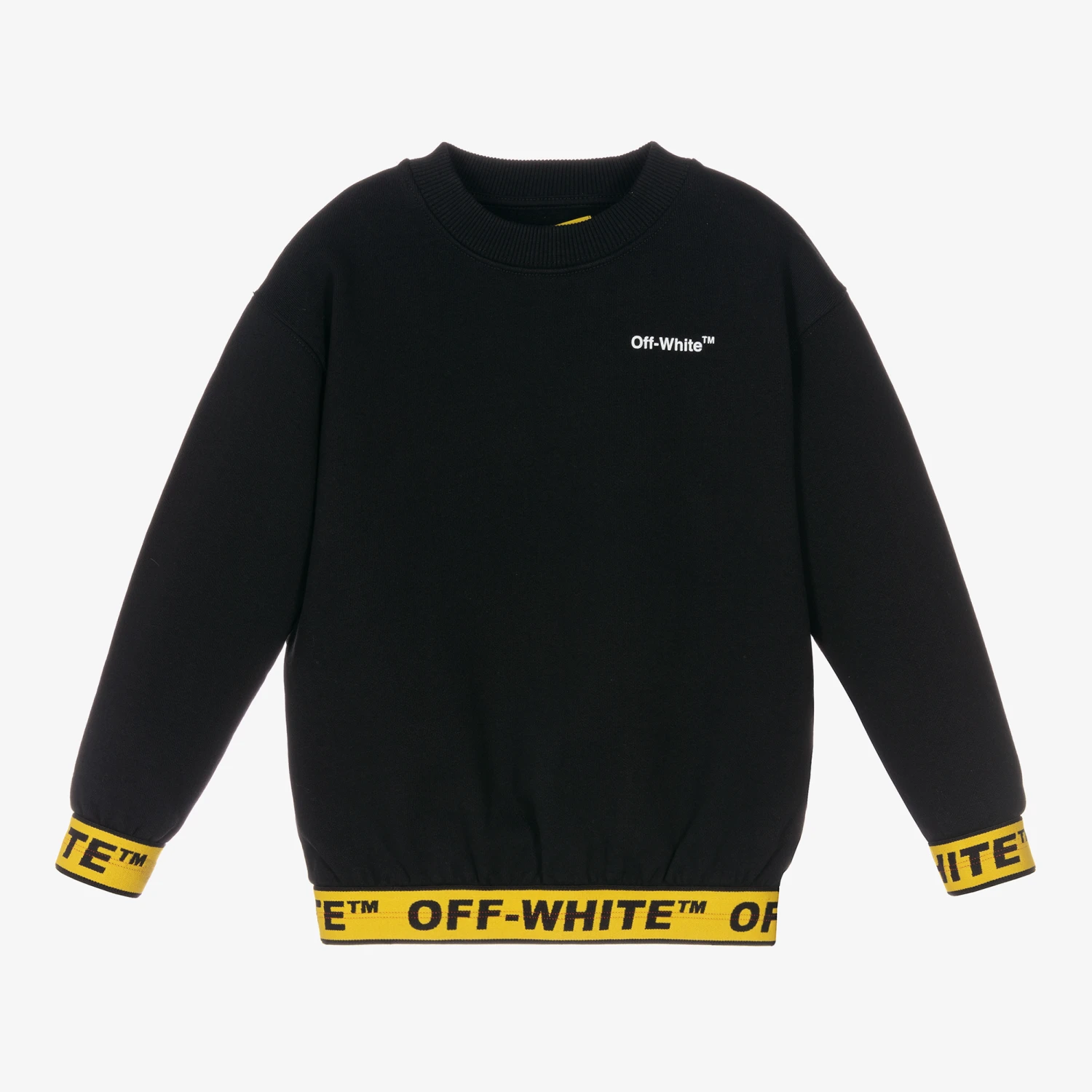 Off-White Black & Yellow Industrial Logo Sweatshirt