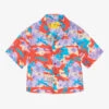 Off-White Boys Red & Purple Cotton Abstract Logo Shirt